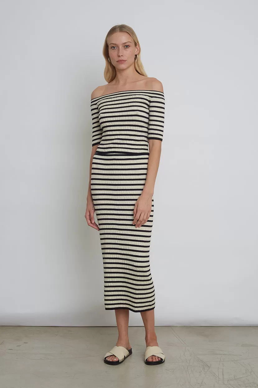 CARRIE STRIPE TUBE SKIRT