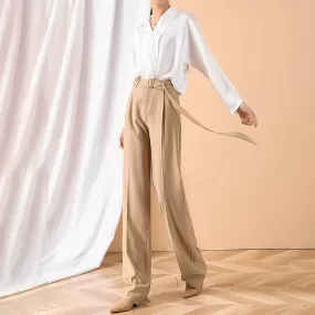 Claudia Belted Relaxed Full Length Pants