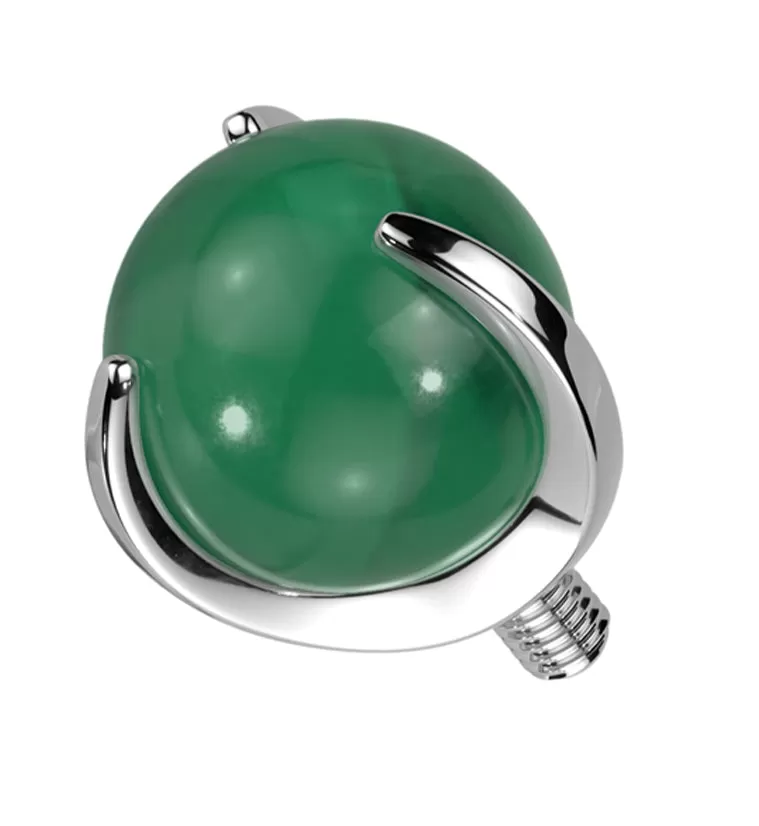 Claw Aventurine Stone Titanium Internally Threaded Top