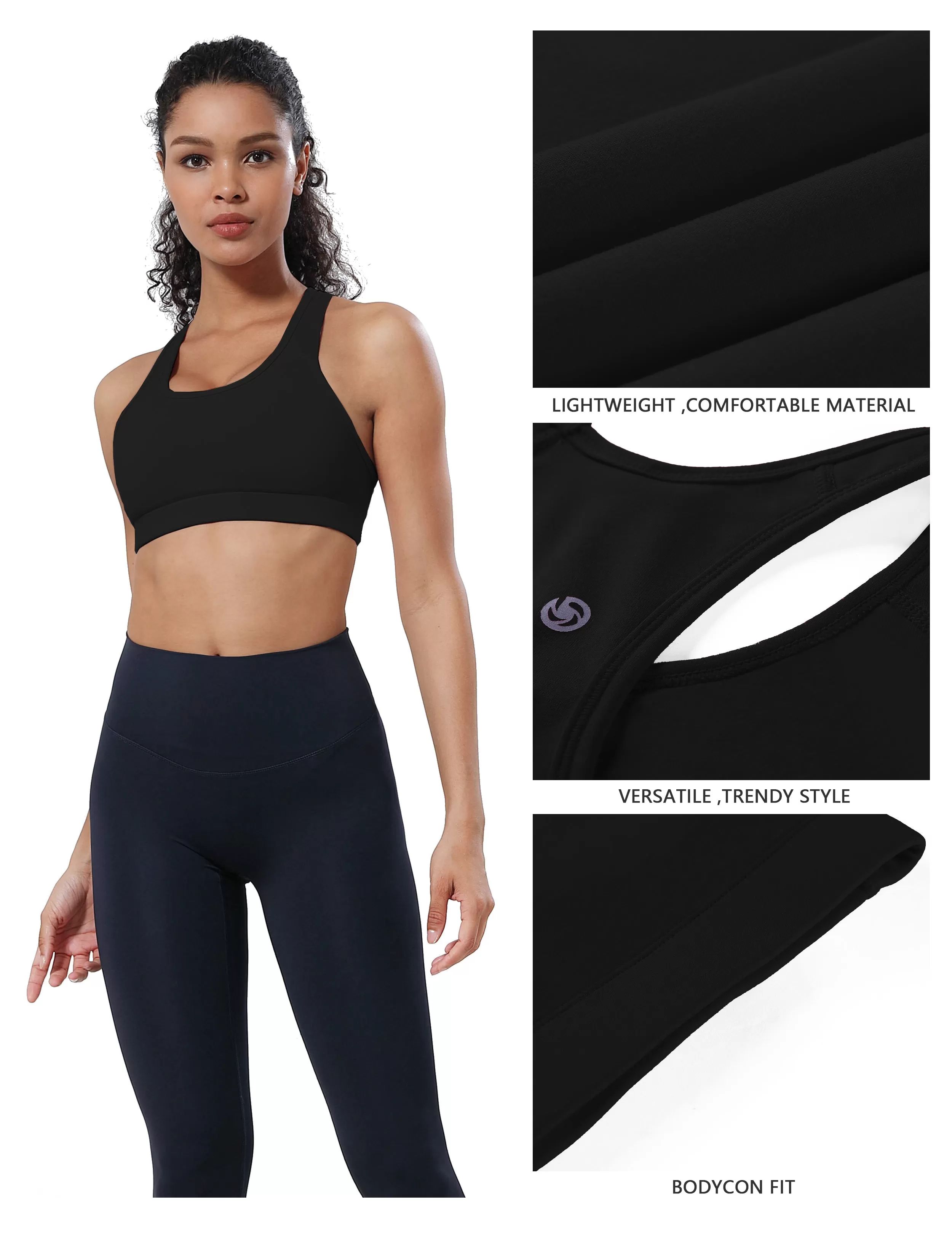 Compression Racerback Sports Bras black_yogastudio