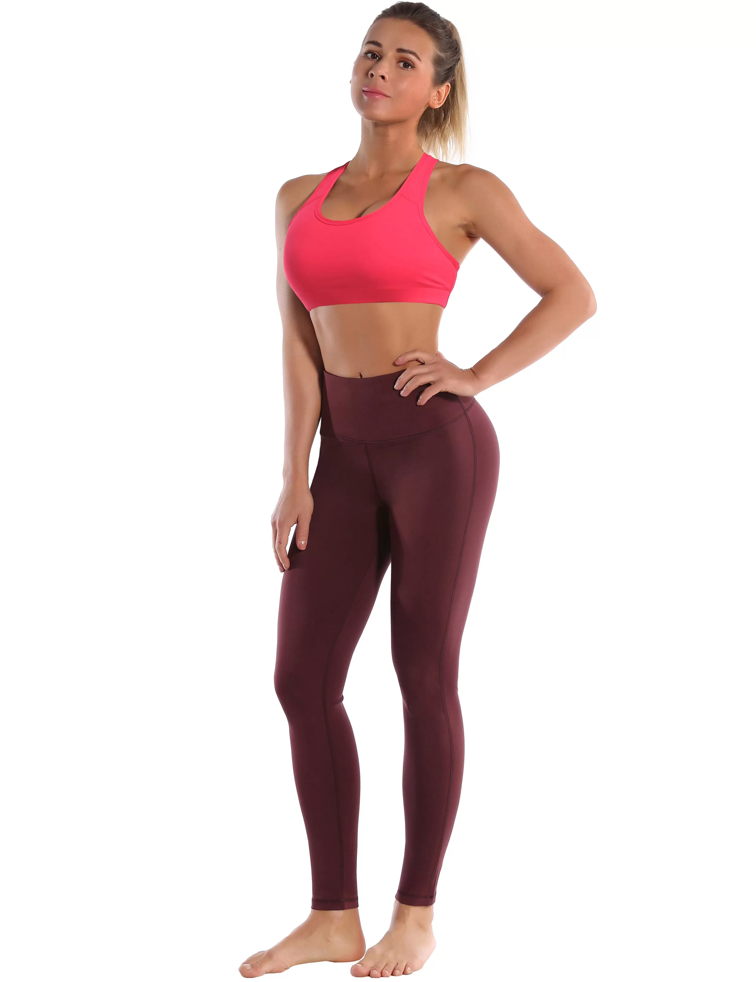 Compression Racerback Sports Bras red