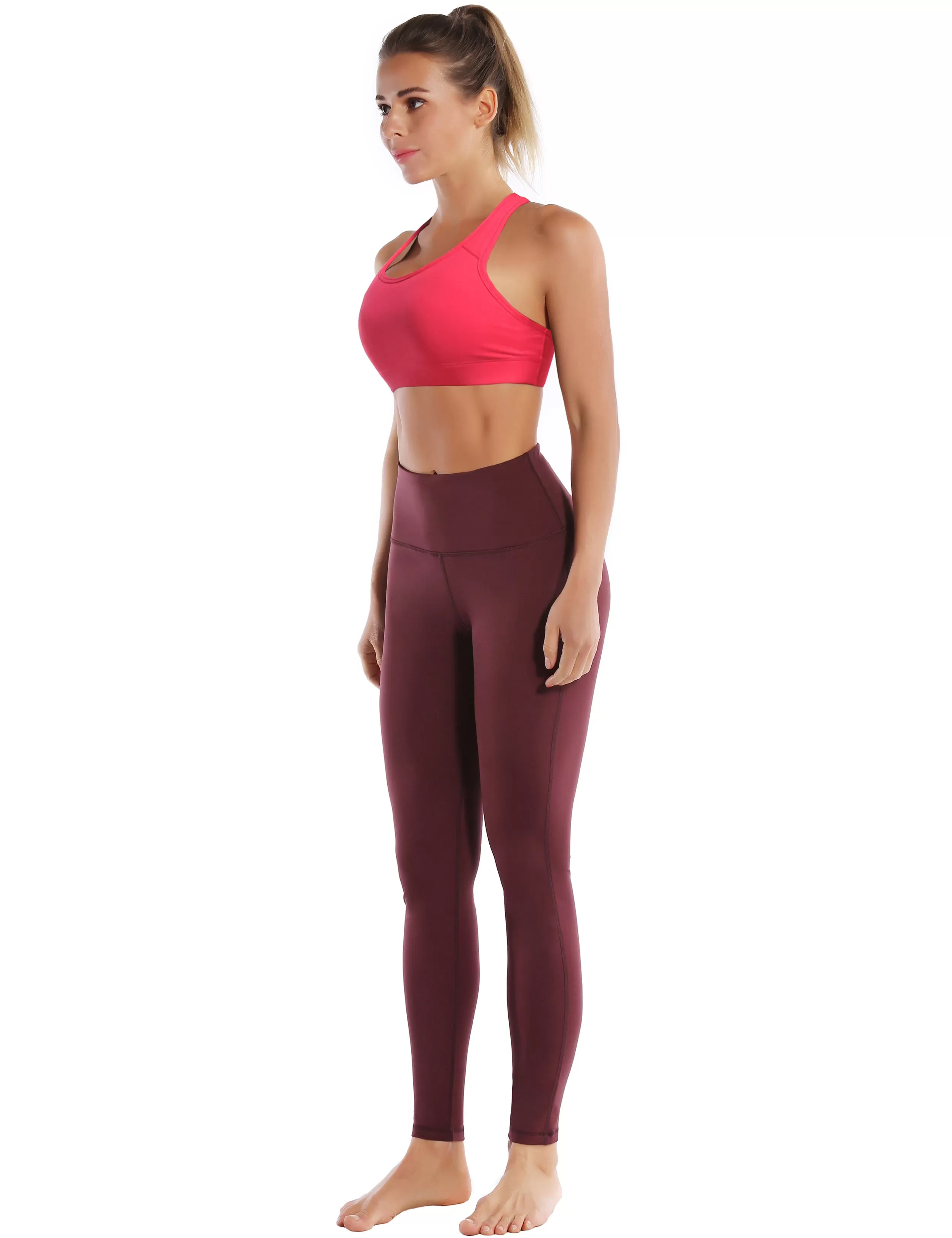 Compression Racerback Sports Bras red