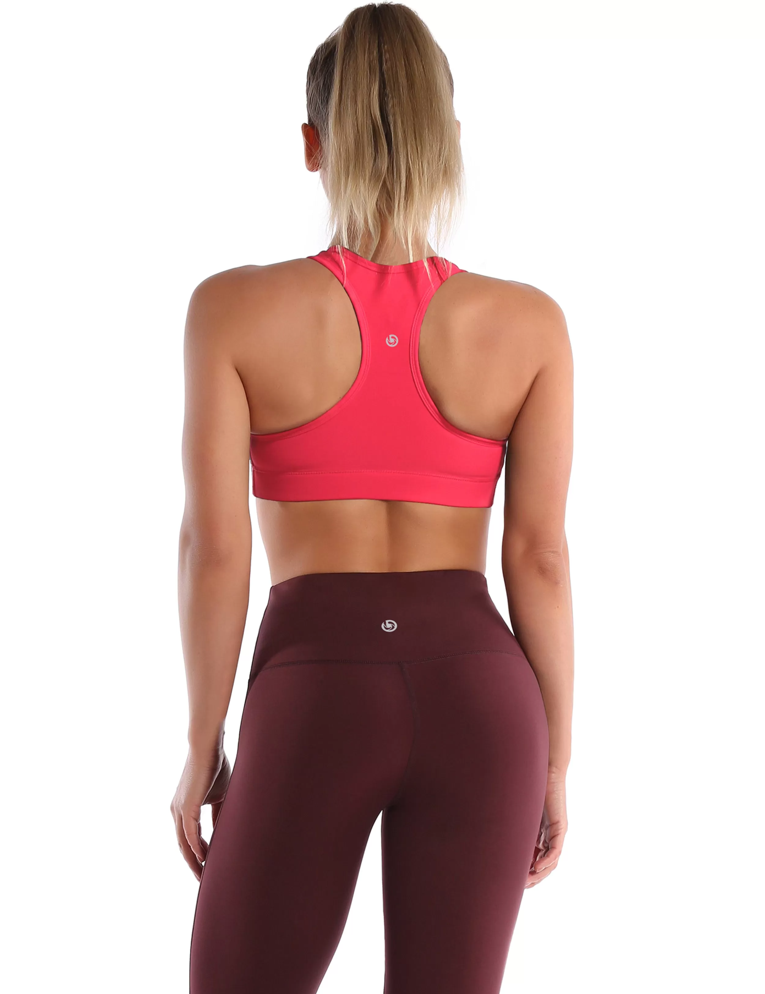 Compression Racerback Sports Bras red