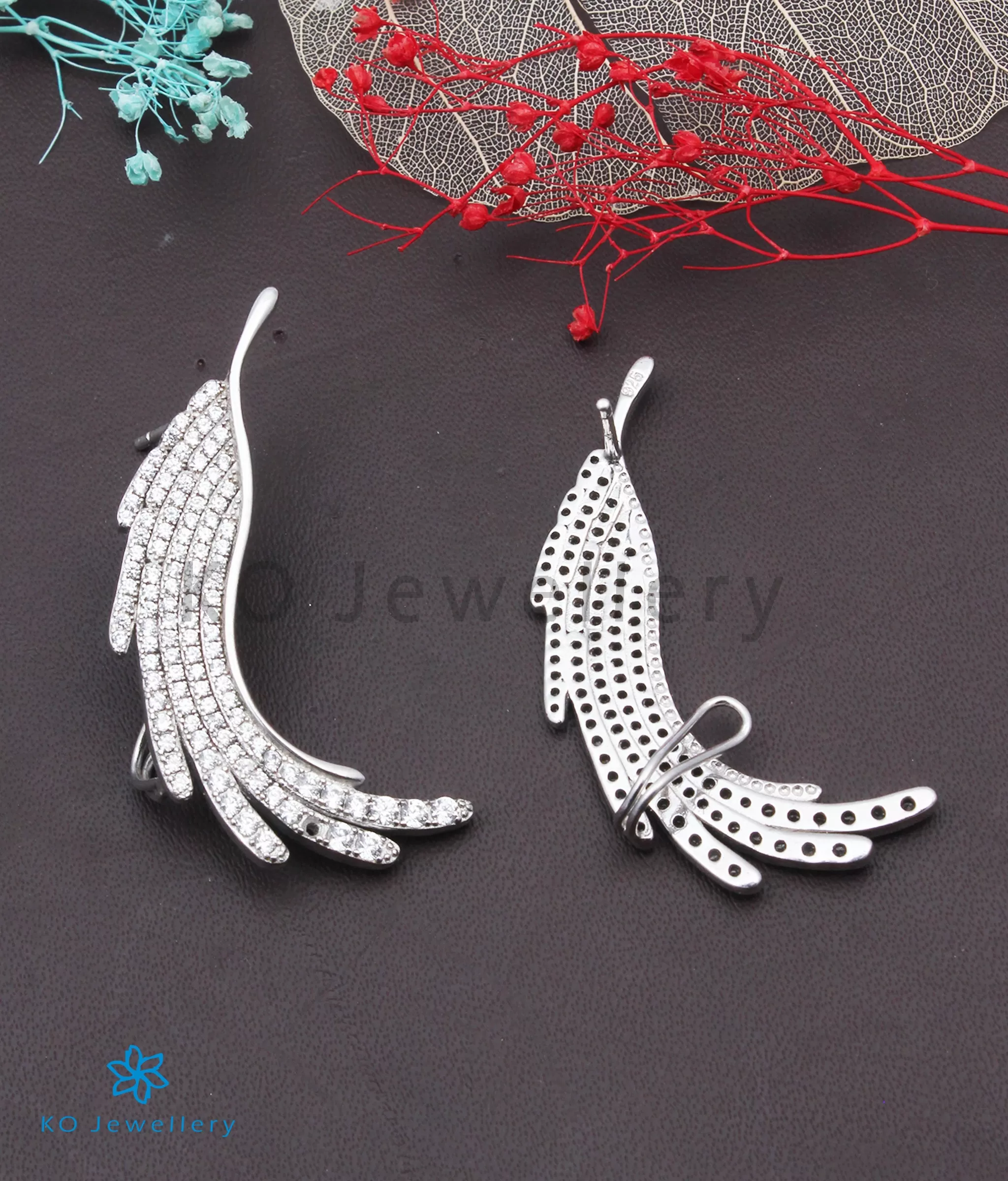 Copy of INdiranagar stock Silver Earrings - zircon 9