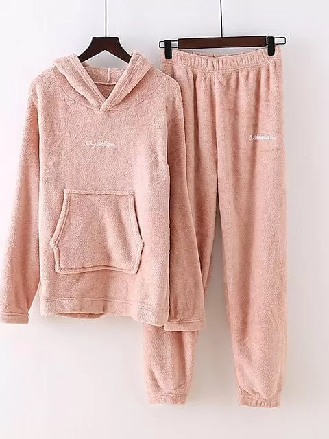 Cozy Women's Solid Color Sweatshirt and Tracksuit Pants Set for Everyday Wear