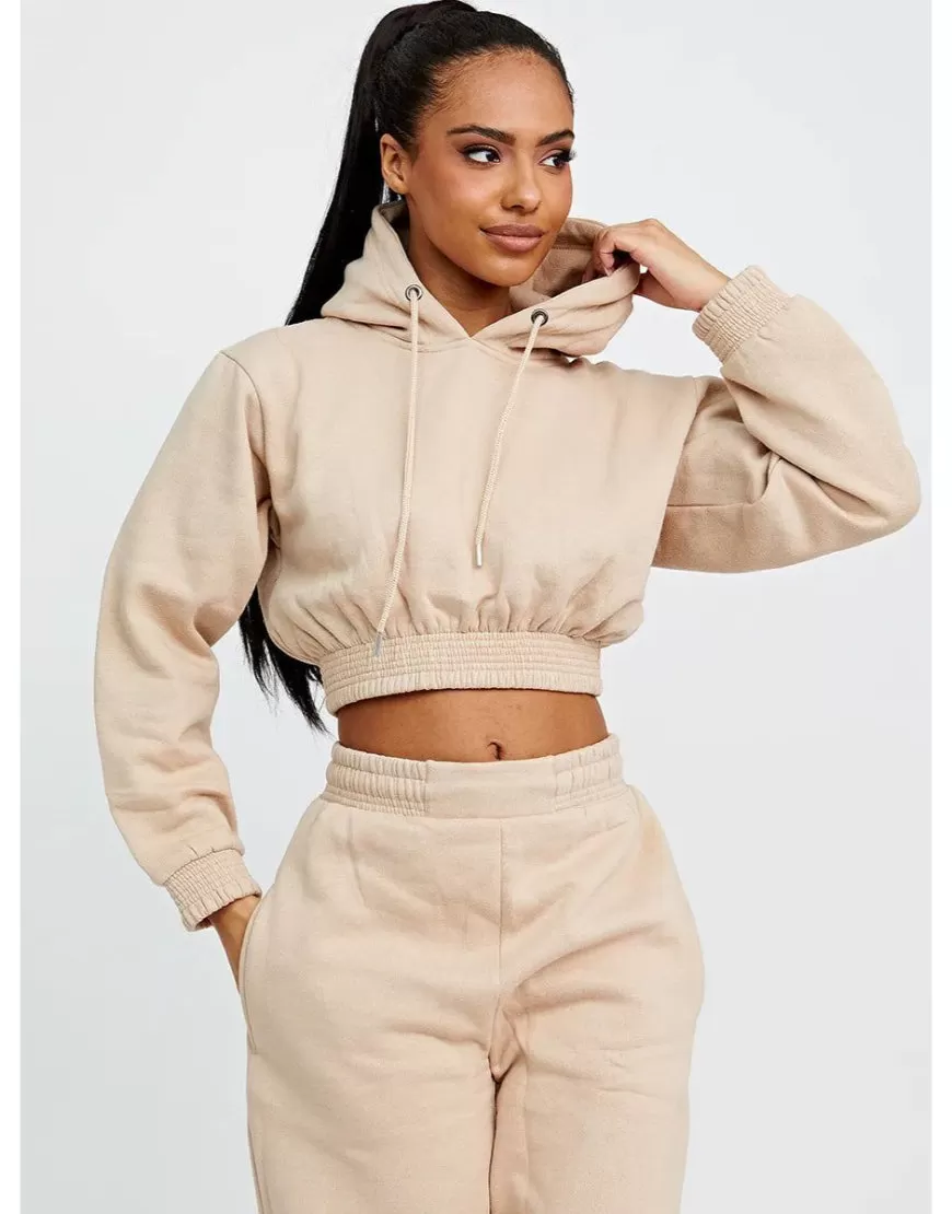 Cropped Elastic Waist Hoodies (Minor Defect)