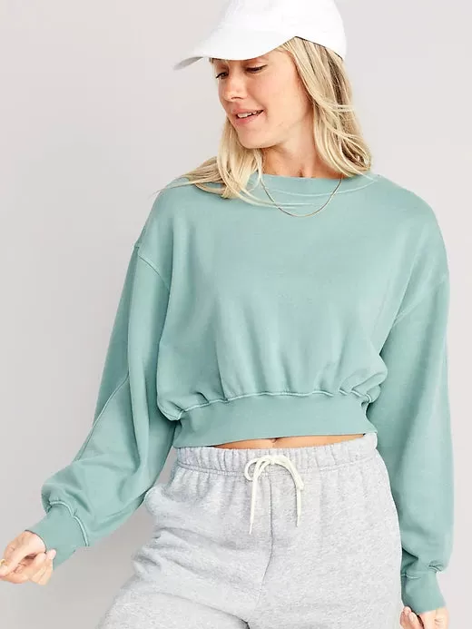 Cropped Fleece Sweatshirt