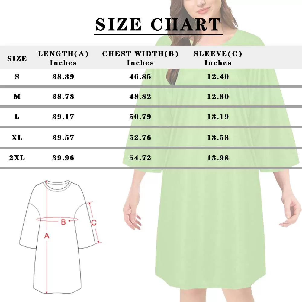 Custom Pet Seamless Face Pajamas for Women's Oversized Sleep Tee Personalized Women's Loose Nightshirt Sleepwear