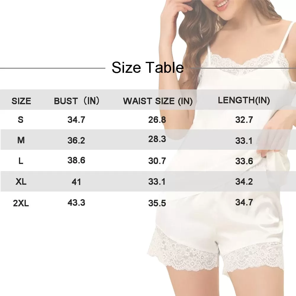 Custom Seamless Face Lace Cami Pajamas Personalized Women's Nightwear Set