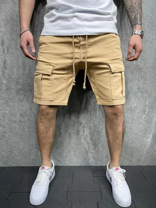 Drawstring Men Cargo Shorts