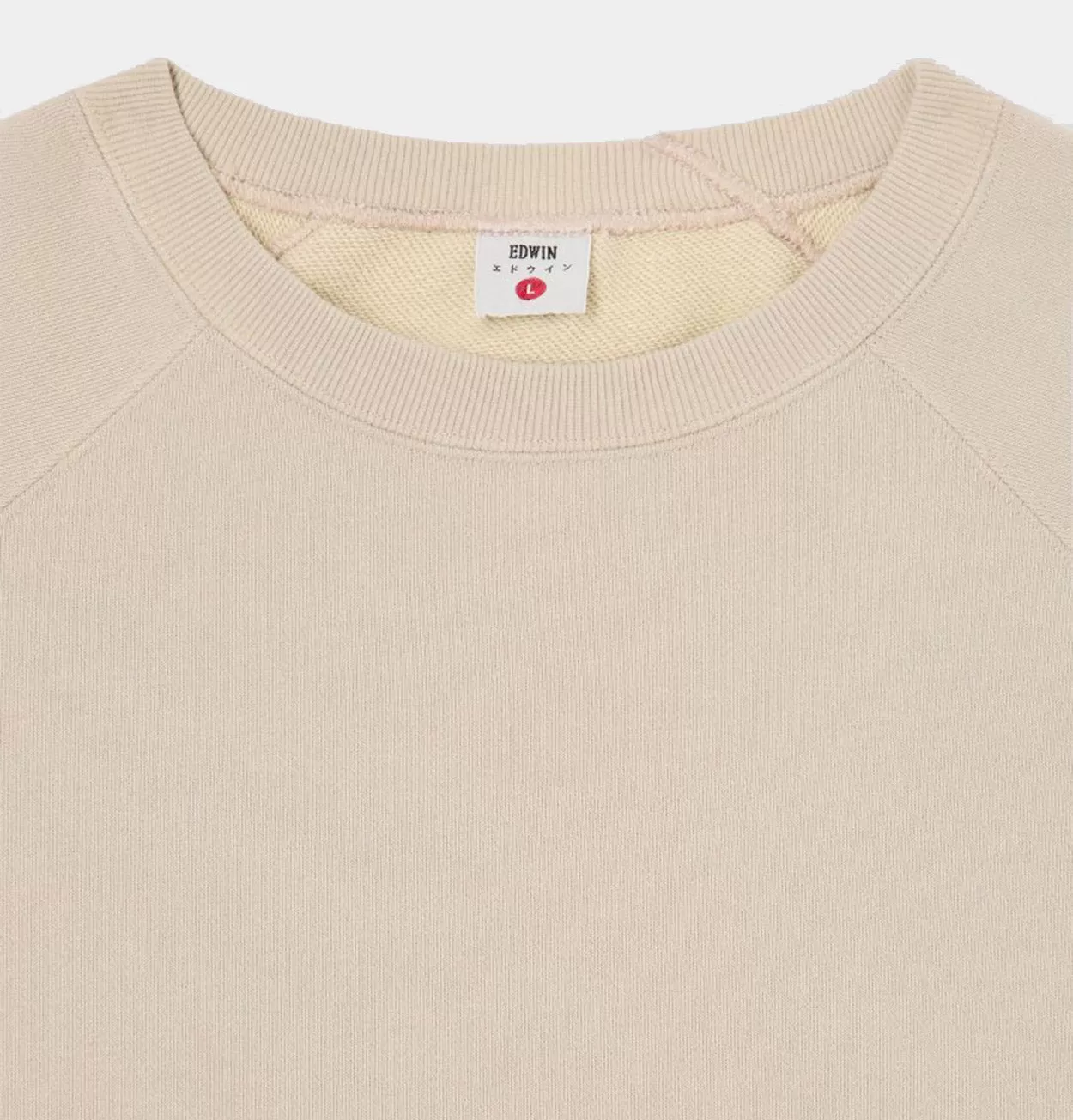 EDWIN Raglan-Sleeve Crewneck in Beige