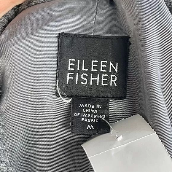 Eileen fishergray Alpaca blend 3/4 jacket