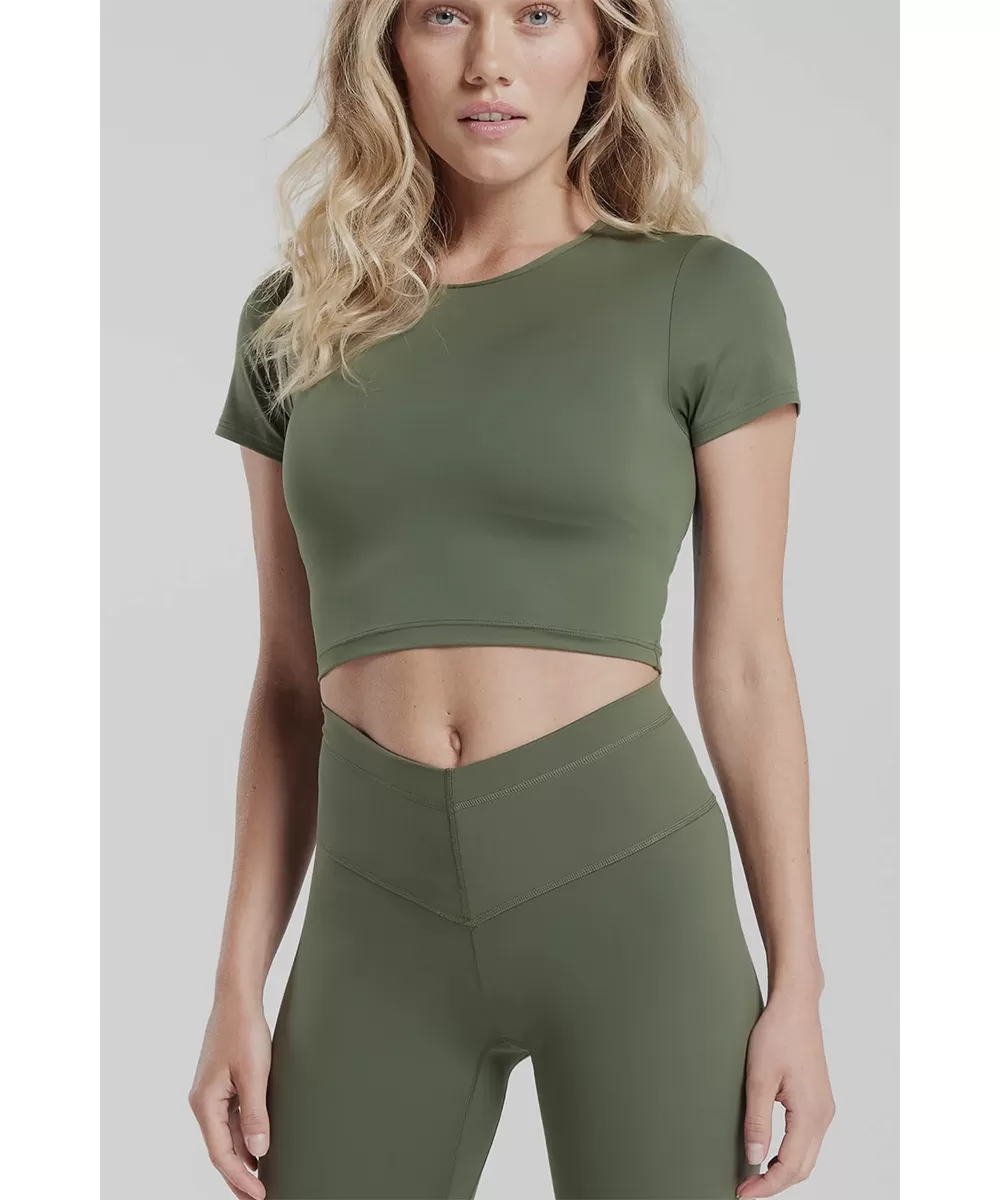 Eleanor Olive Green Crop Top