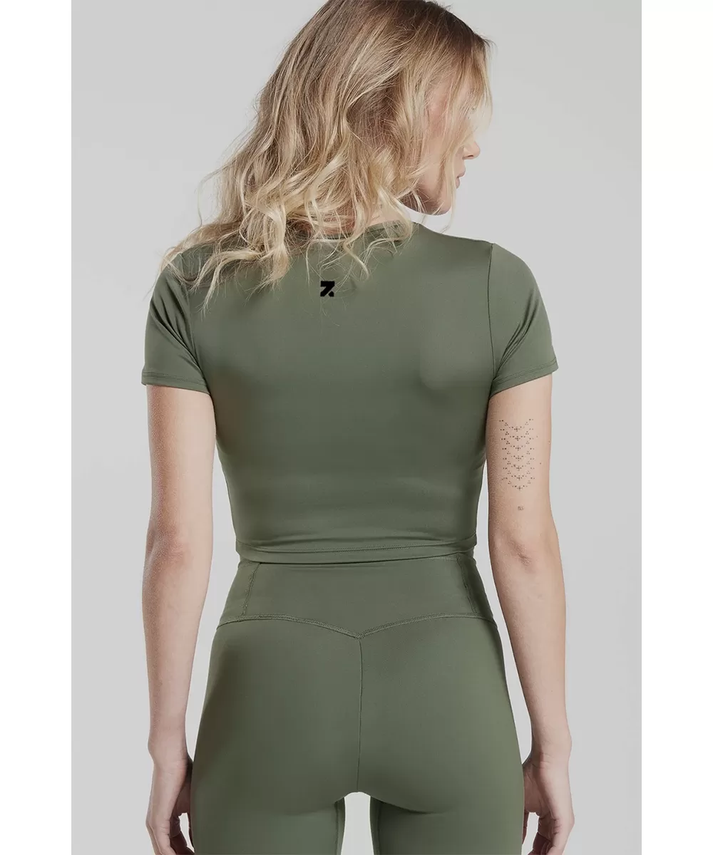 Eleanor Olive Green Crop Top