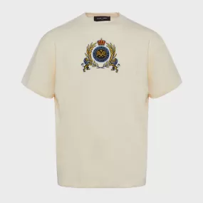 EMBROIDERY TENNIS CREST TEE CREAM