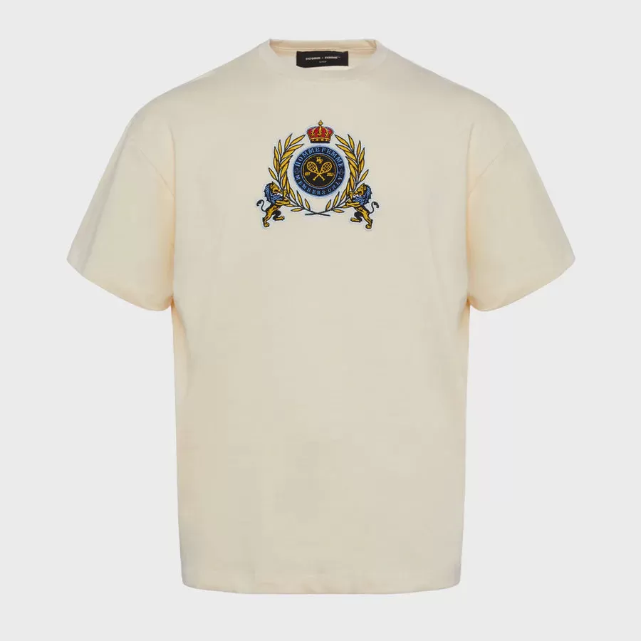 EMBROIDERY TENNIS CREST TEE CREAM