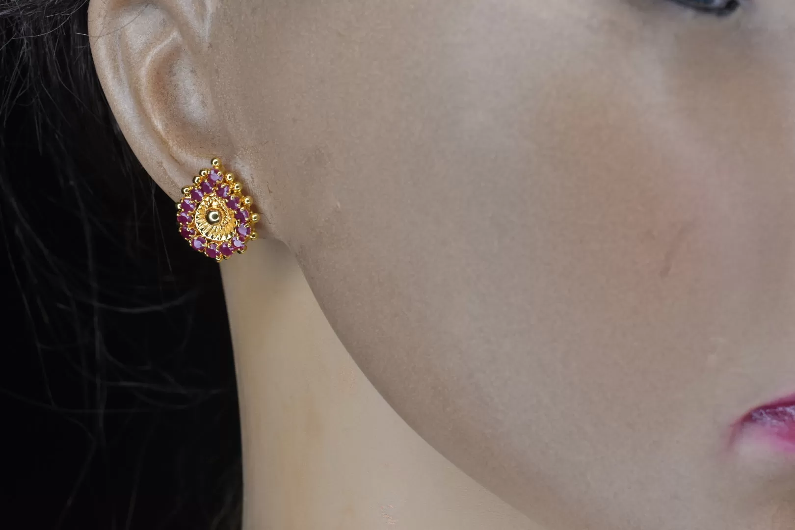 Ethnic Gold Plated Studs