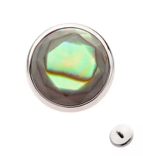 Faceted Abalone Titanium Internally Threaded Top