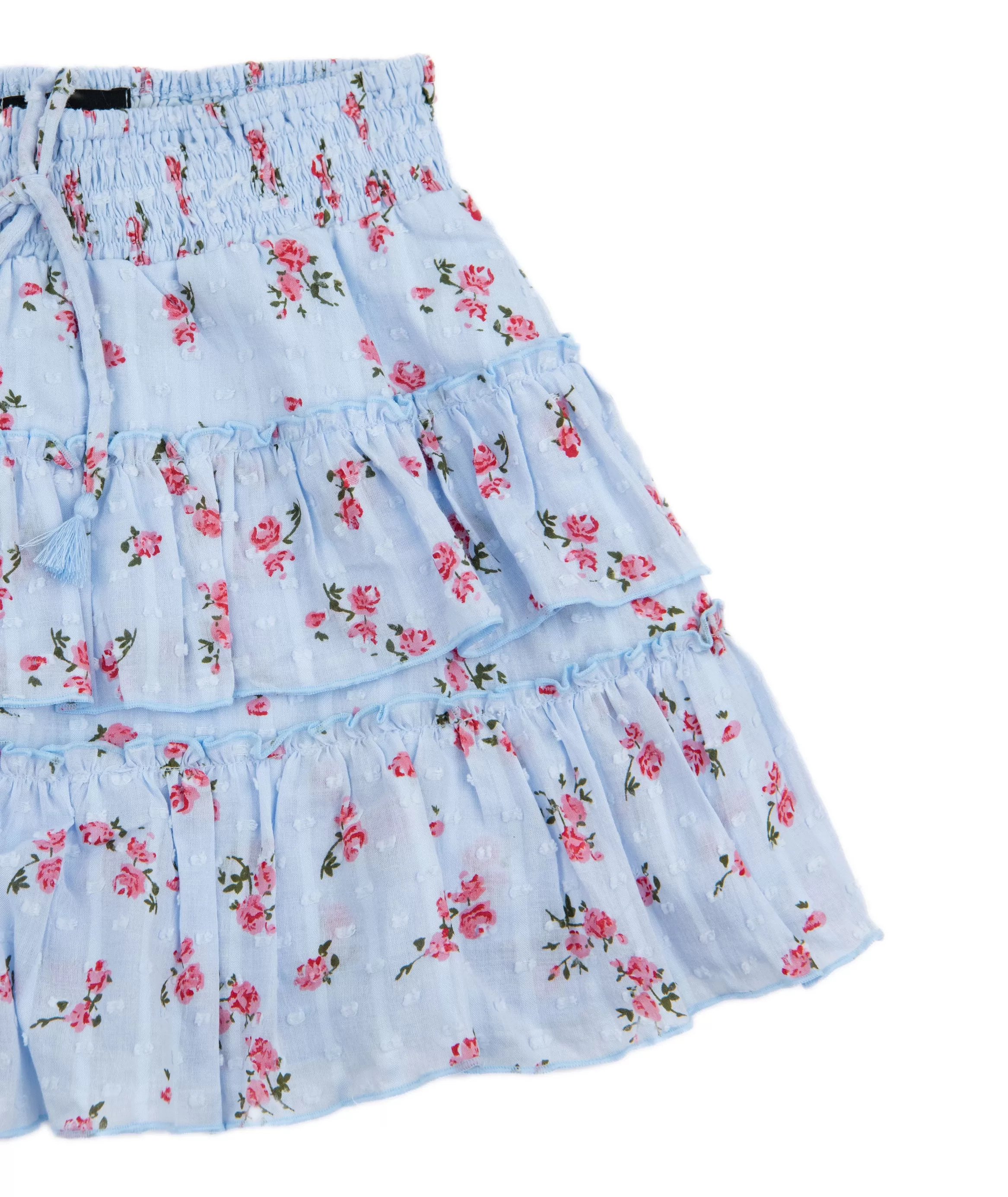 FBZ Girls Blue Floral Tiered Skirt