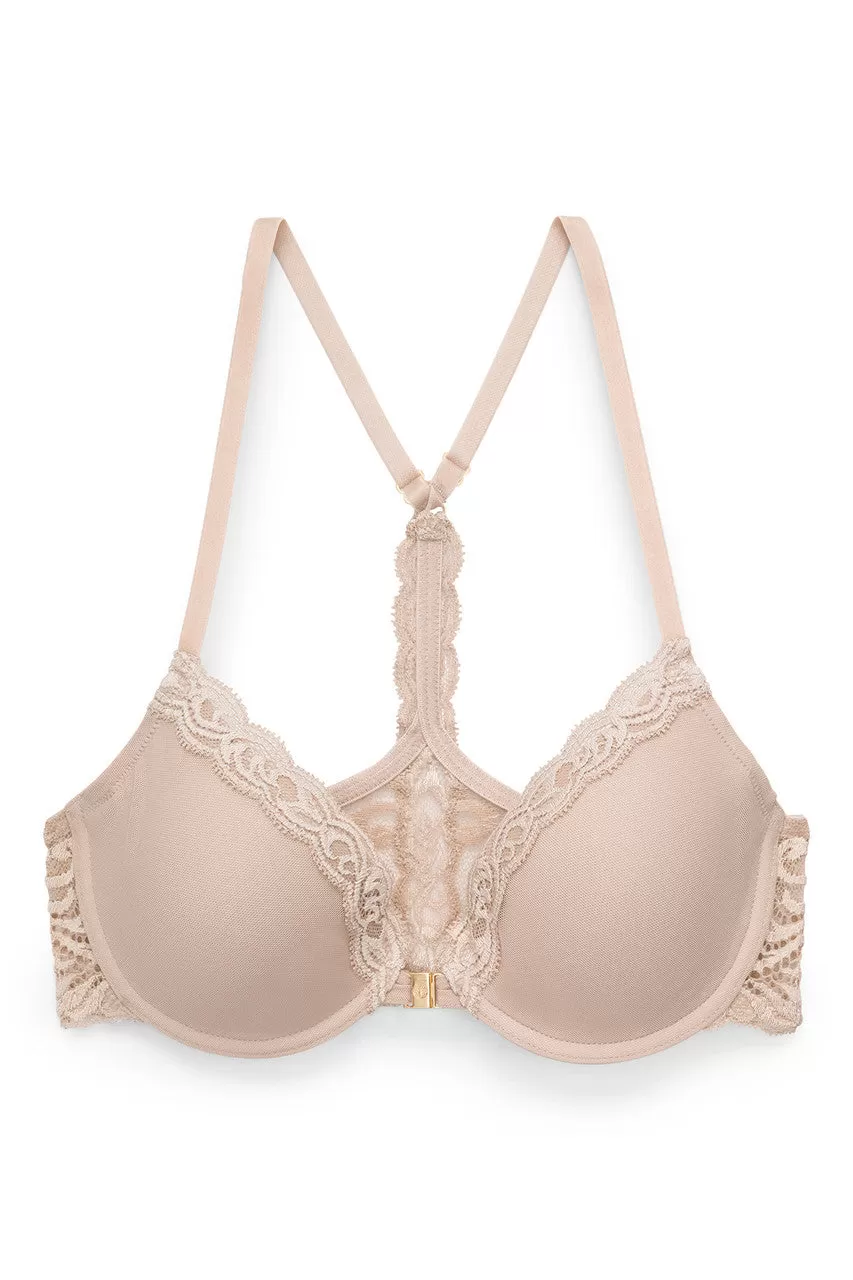 Feathers T-Back Bra | Cafe