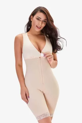 Full-Size-Shapewear mit Spitzenbesatz und Reißverschluss