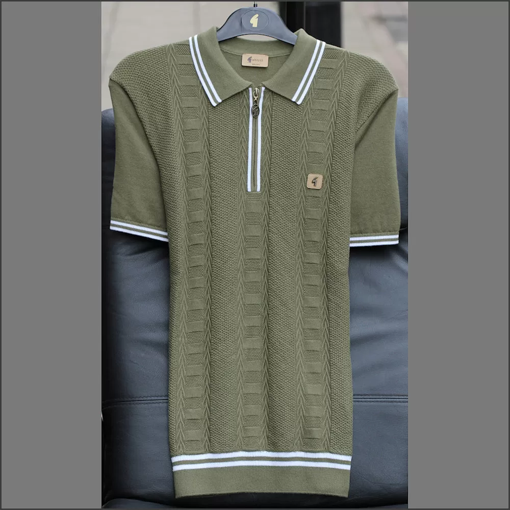 Gabicci Vintage V52GM08 Spruce Pattern Polo Top*