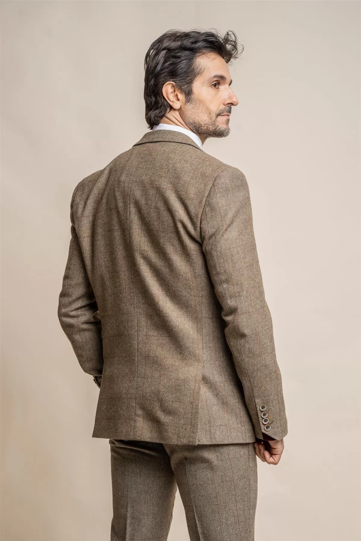 Gaston Sage Tweed Slim Fit Blazer