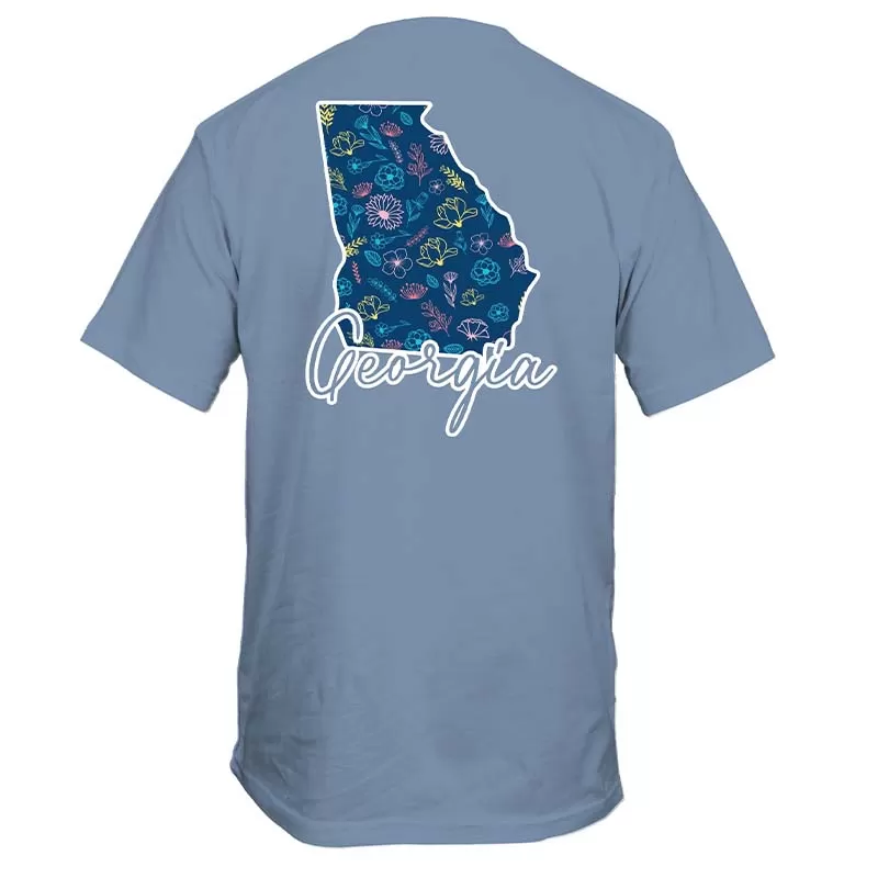 Georgia State Floral Short Sleeve T-Shirt