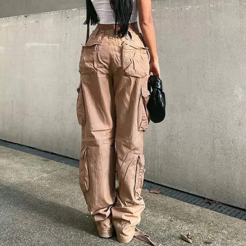 Get Ready to Rock in Our Cargo Solid Baggy Pants!