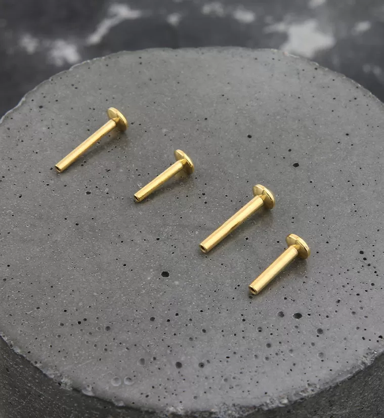 Gold PVD Stainless Steel Threadless Labret Post