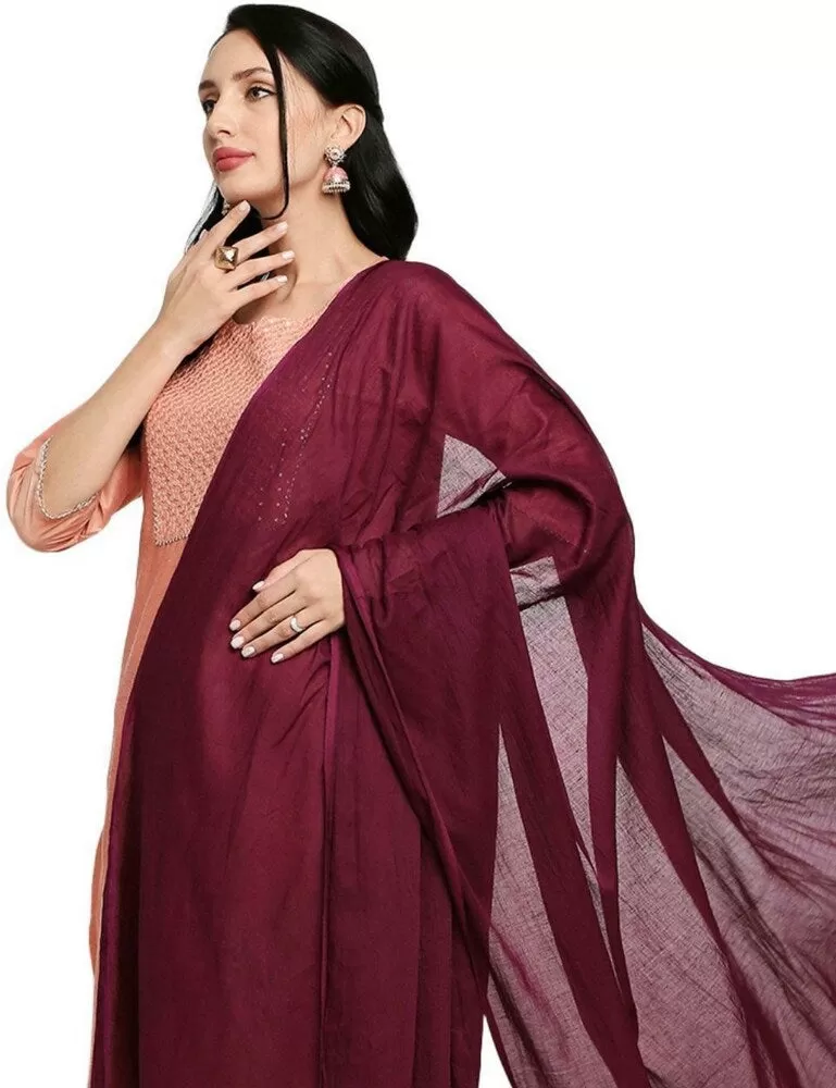 Gorgeous Maroon Color Women's Chiffon Dupatta