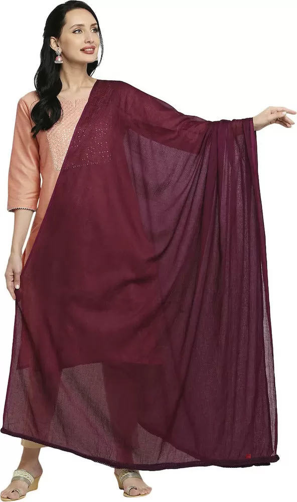 Gorgeous Maroon Color Women's Chiffon Dupatta