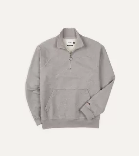 Grey Cotton Quarter Zip Sweatshirt