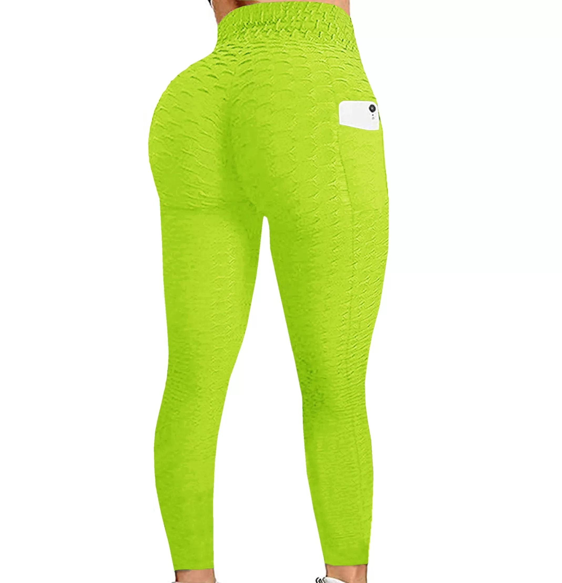 Haute Edition Women's Booty Lift Scrunch Active Yoga Leggings with Cell Phone Side Pocket