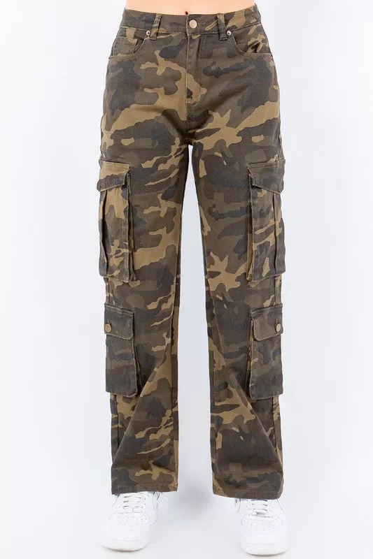 High Waist Multi Pockets Cargo Pants