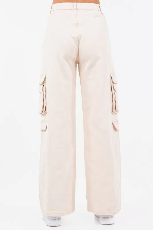 High Waist Straight Cargo Pants