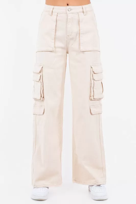 High Waist Straight Cargo Pants