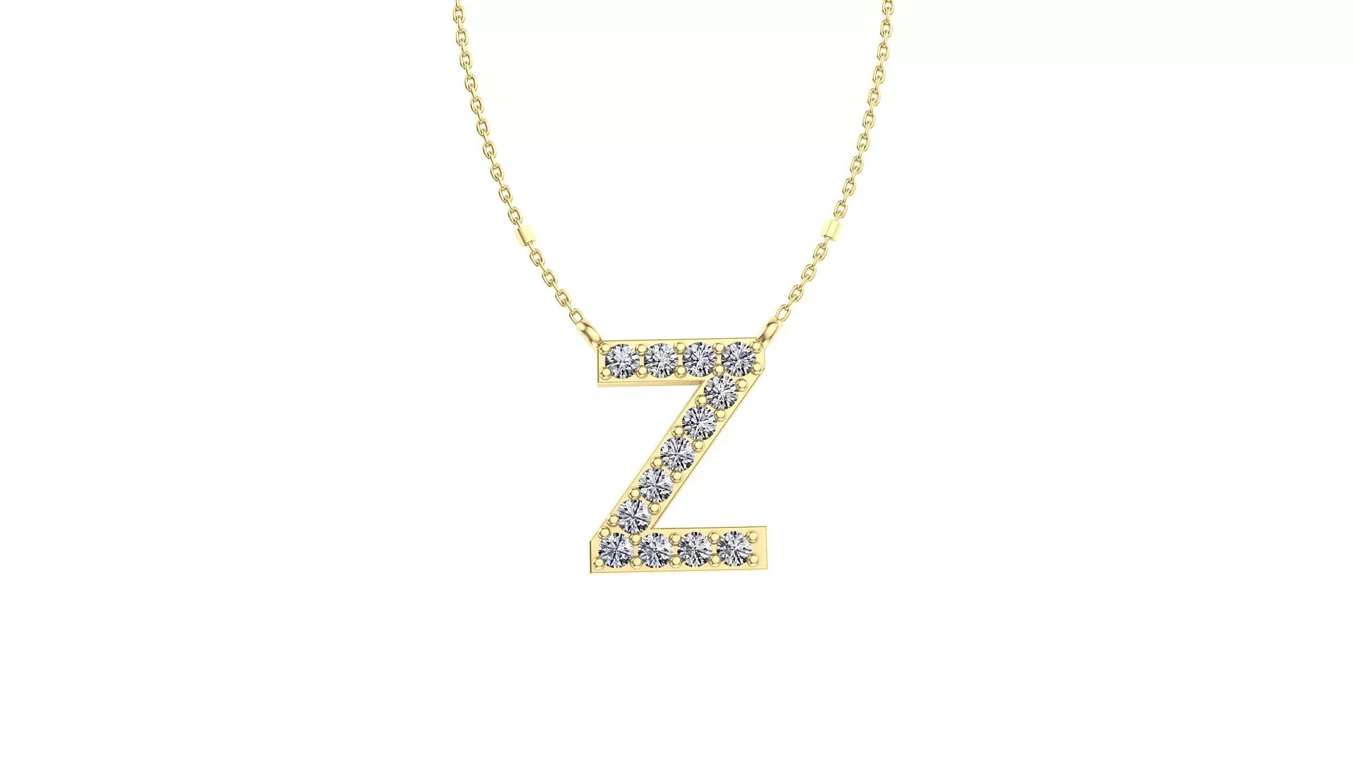 Initial Z Diamond Pendant 14K Gold DIP026