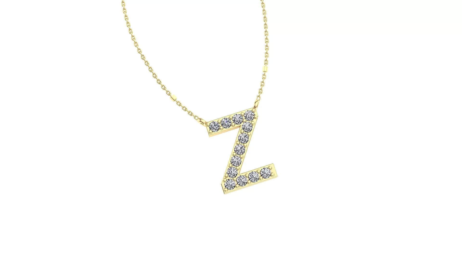 Initial Z Diamond Pendant 14K Gold DIP026