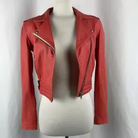 IRO OrangeLeather Moto Jacket