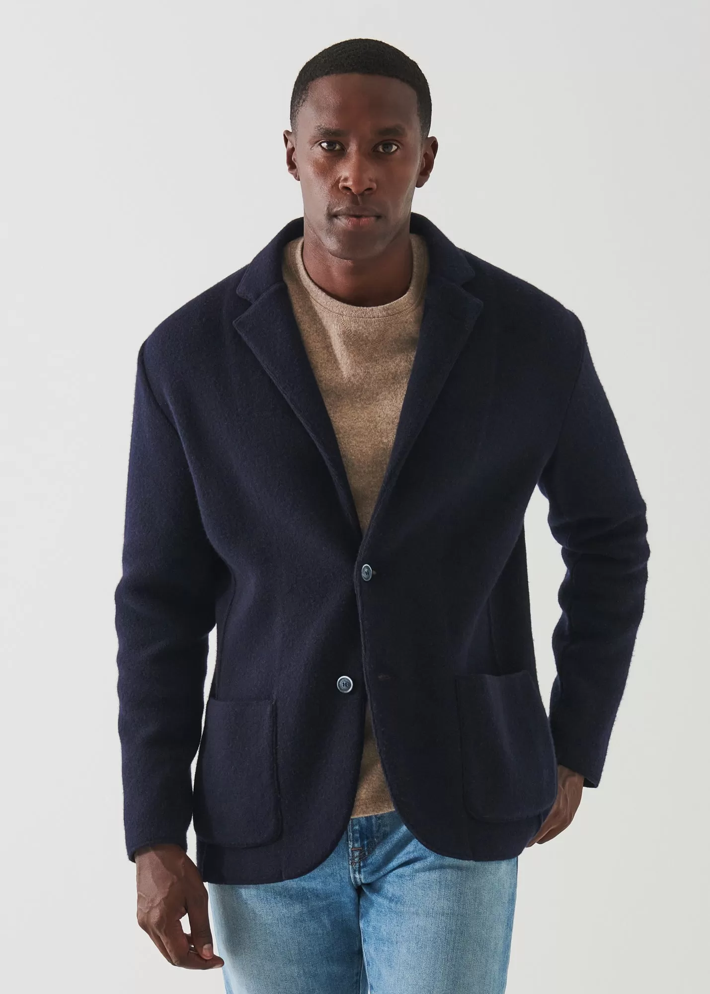 ITALIAN CASHMERE TWO-BUTTON BLAZER