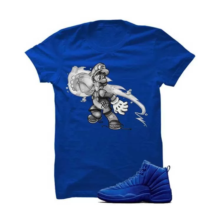 Jordan 12 Blue Suede Royal Blue T Shirt (Luigi Ball)