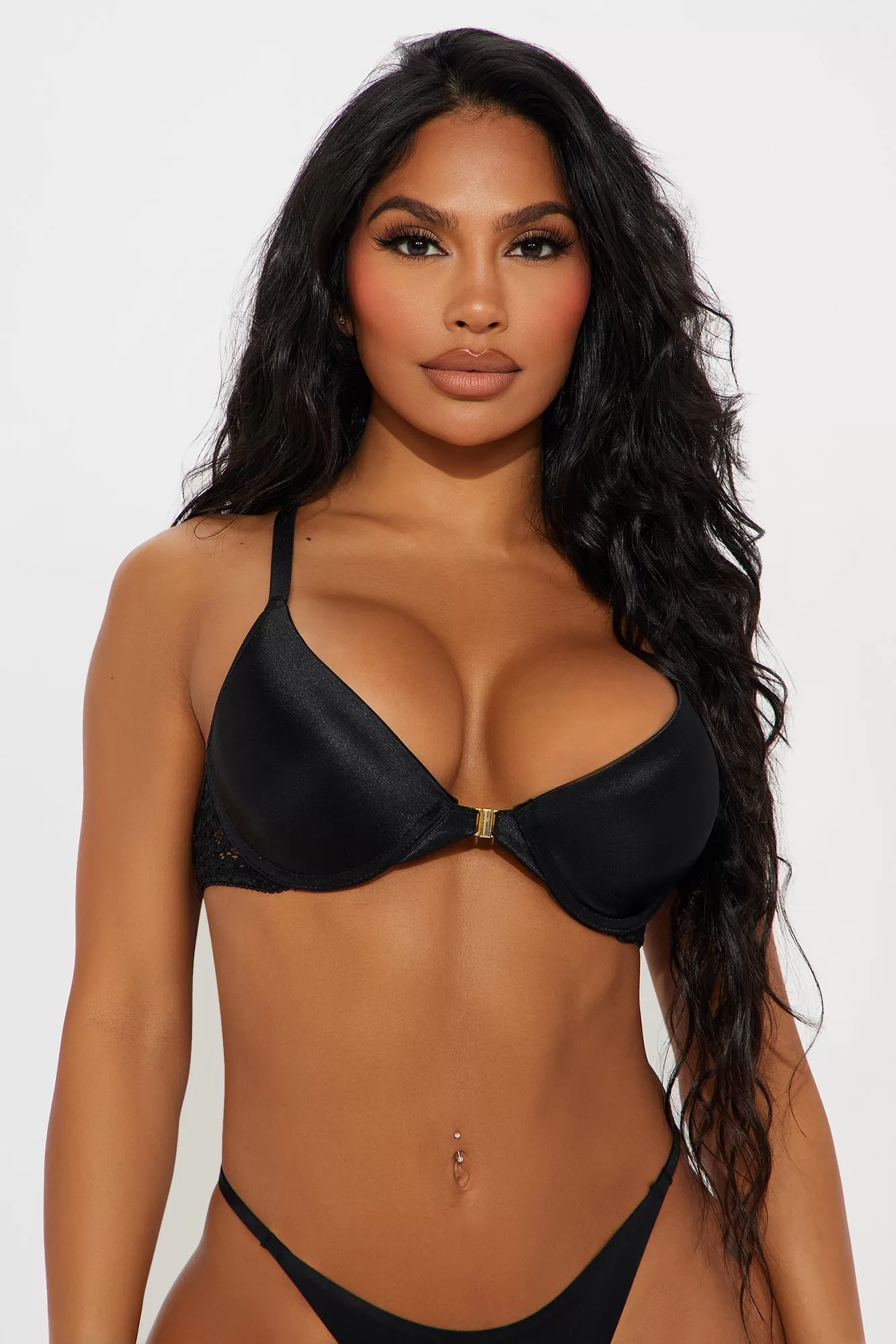 Keep Them Staring Racerback 2 Pack Push Up Bras - Black/combo