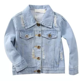 Kids Jean Jacket Ragged Fashion Jacket