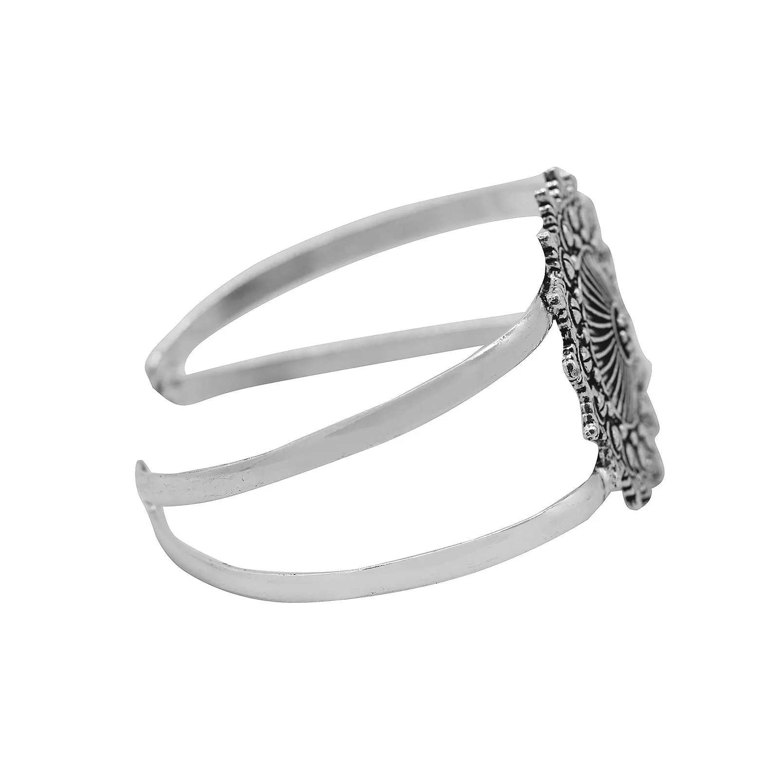 Kimaya Mandala Silver Oxidized Cuff