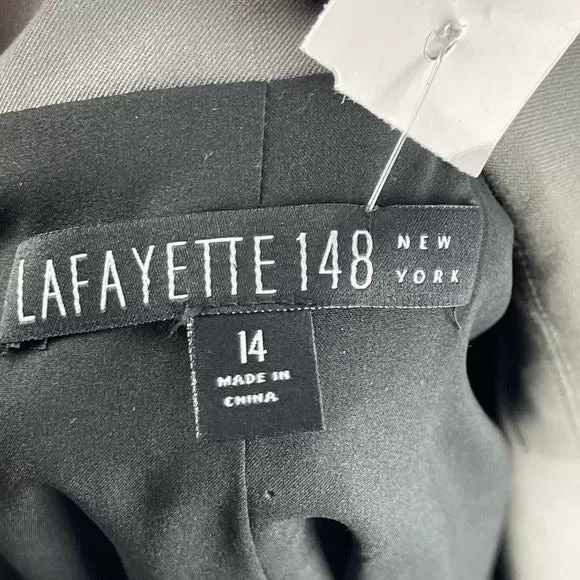 Lafayette148New York gray cinched waist blazer