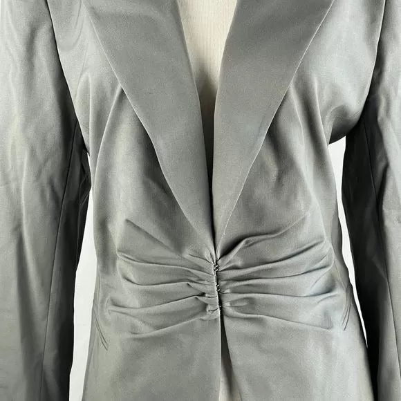 Lafayette148New York gray cinched waist blazer