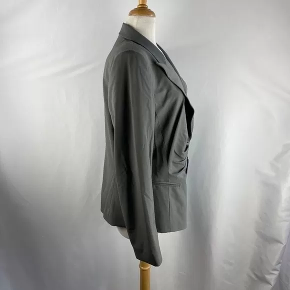 Lafayette148New York gray cinched waist blazer