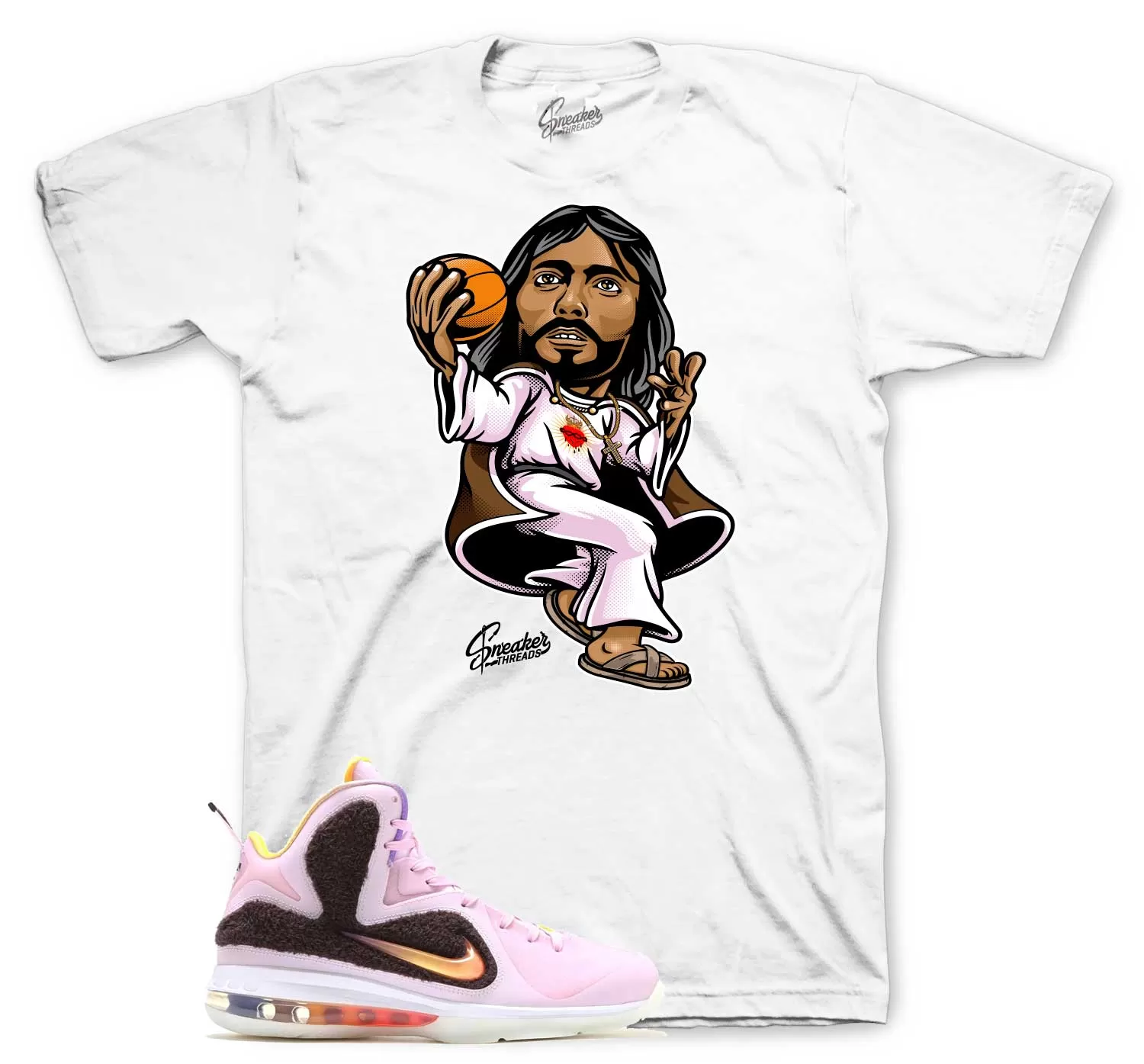 Lebron 9 Regal Pink 9 Air Jesus Shirt