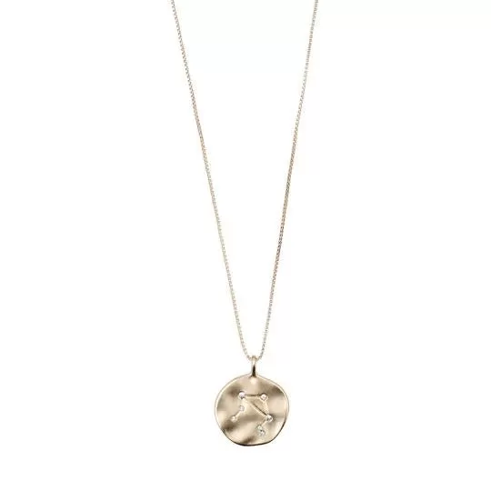 Libra Zodiac Sign Coin Necklace (Gold Plated)